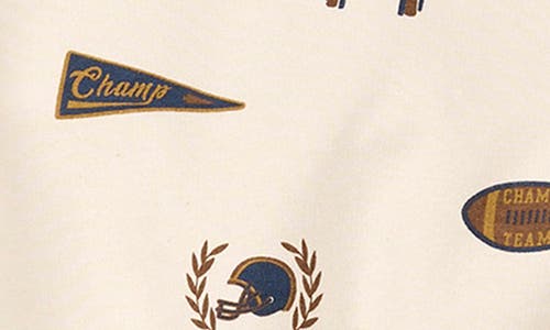 Miles The Label Varsity Print Crewneck & Joggers Set In Neutral