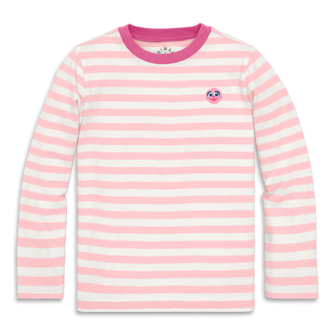 Kids Sesame Street Embroidered Stripe Tee