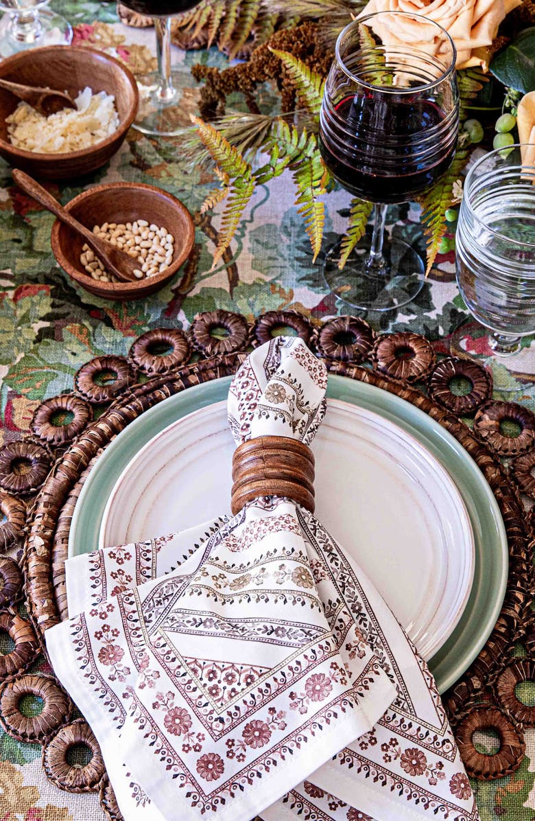 Juliska Set of 4 Seville Stripe Cotton Napkins, Alternate, color, Natural