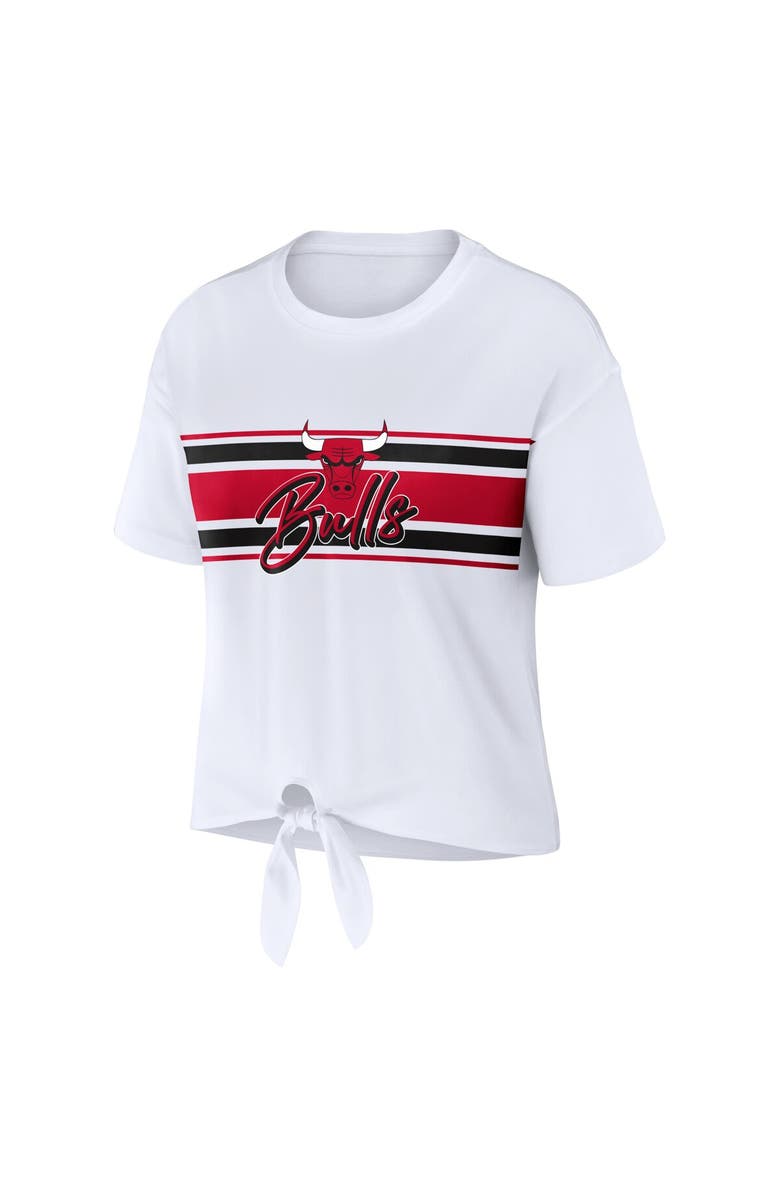 WEAR by Erin Andrews Women's WEAR by Erin Andrews White Chicago Bulls Tie-Front T-Shirt, Alternate, color, White