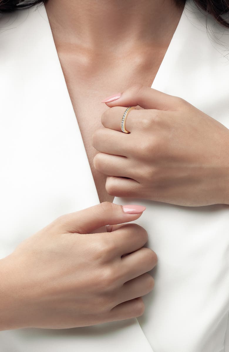 Crislu Classic Eternity Band Ring, Alternate, color, 18Kyg/ Clear Stone