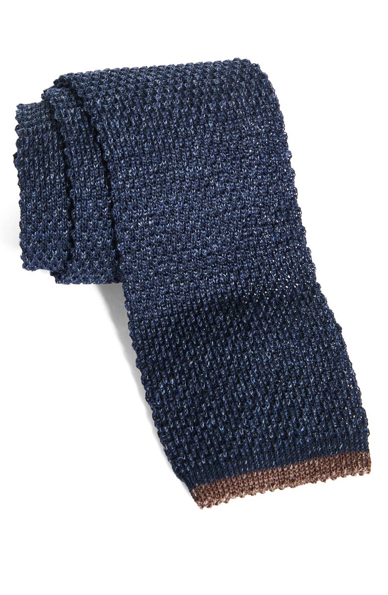 Brunello Cucinelli Knit Cotton & Linen Tie, Main, color,