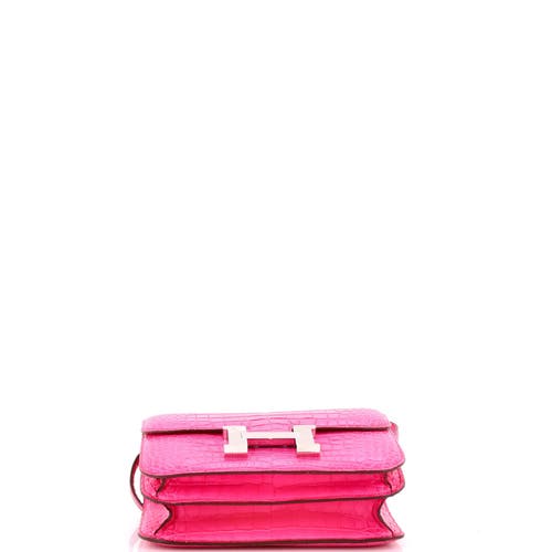 Pre-owned Hermes Hermes Constance Bag Matte Alligator 18 In Pink