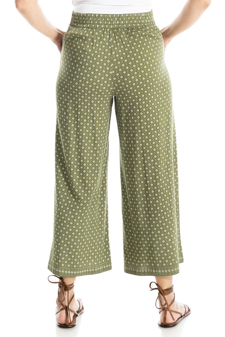 Wide Leg Pull-On Crop Pants, Alternate, color, SAGE DIAMOND