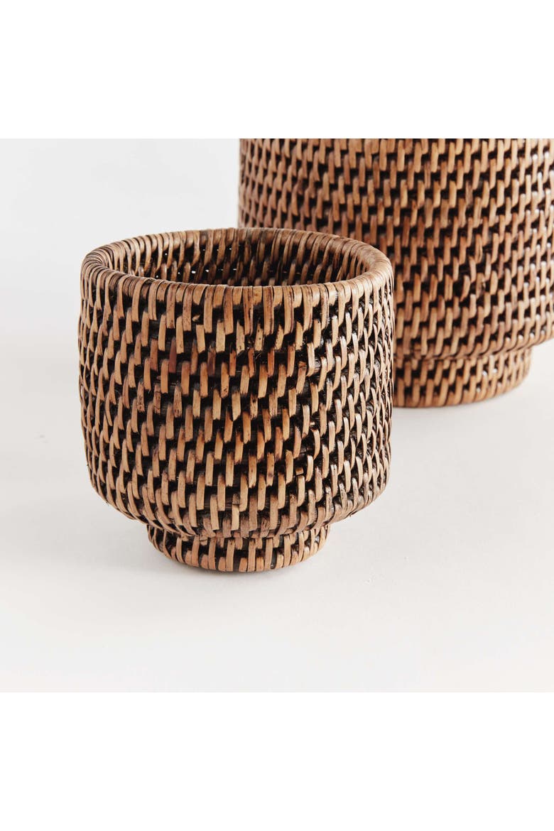 BURMA RATTAN CACHEPOTS SMALL, SET OF 2, Alternate, color, Brown