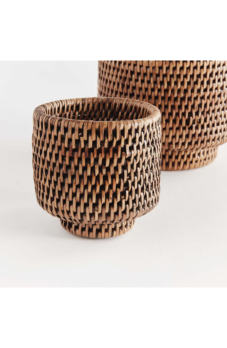 Napa Home & Garden BURMA RATTAN CACHEPOTS SMALL, SET OF 2, Alternate, color, Brown