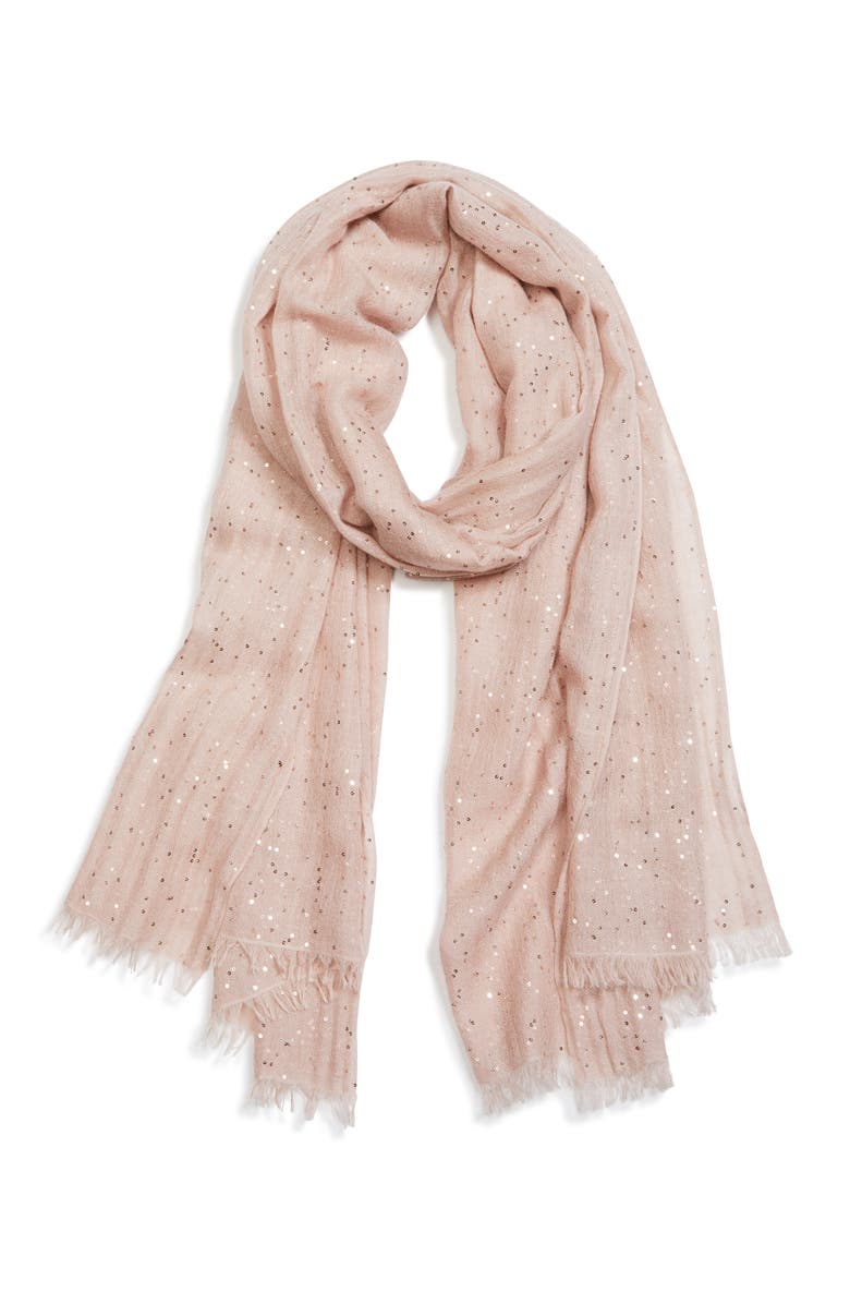 Brunello Cucinelli Paillette Cashmere & Silk Blend Scarf, Alternate, color, 