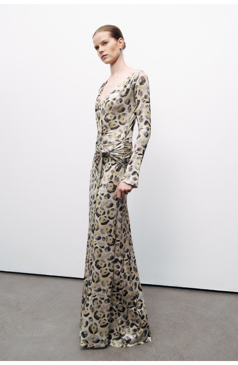 Nocturne Twist Detail Maxi Dress, Alternate, color, 