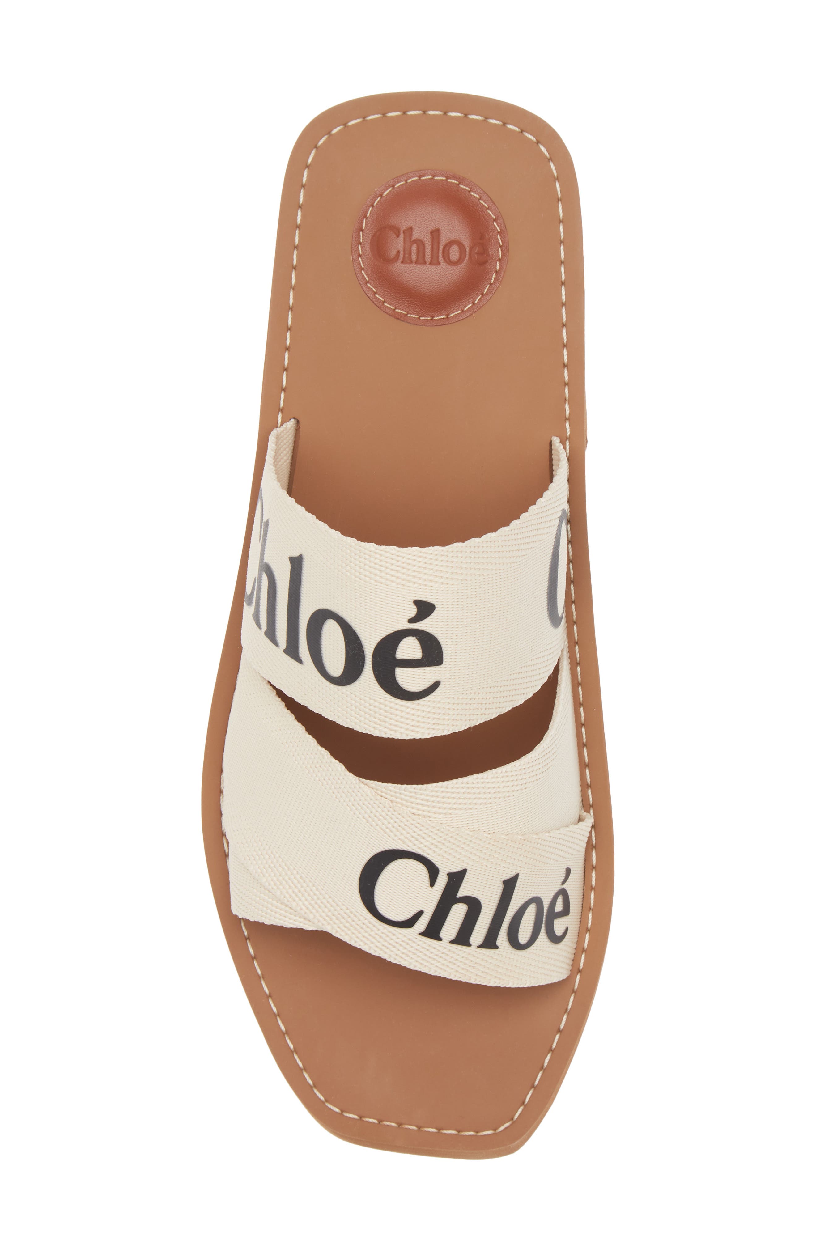 Chloé Woody Logo Slide Sandal, Alternate, color, 