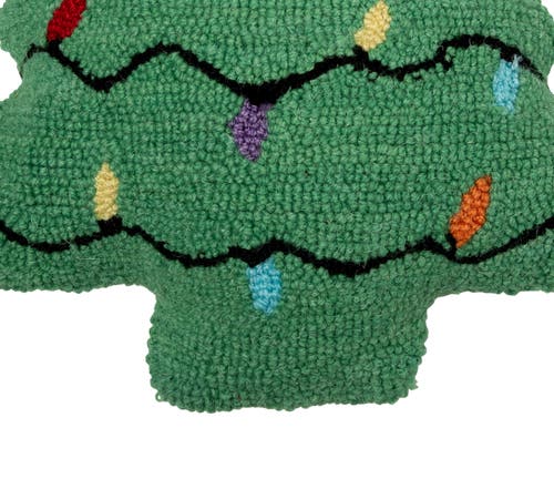 C & F Home C&f Home Christmas Tree Shaped Hooked Pillow In Green