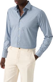 Eton Slim Fit Floral Medallion Organic Cotton Dress Shirt