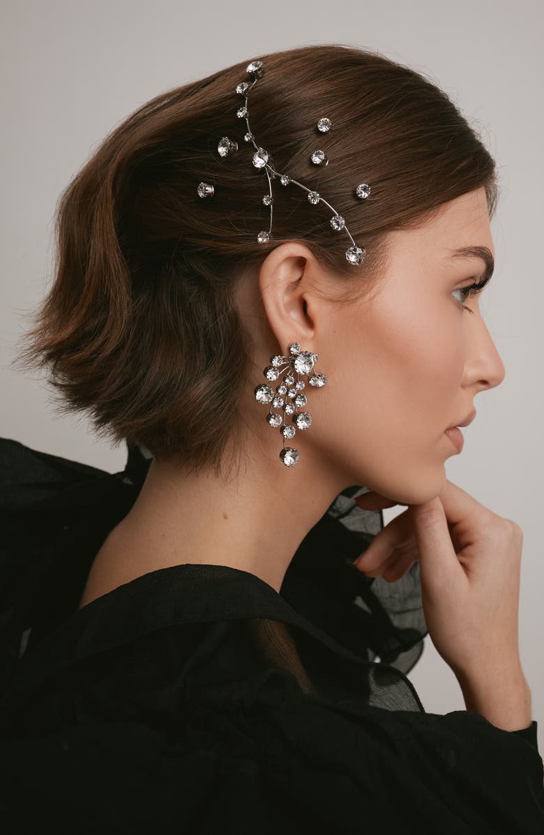 LELET NY Brian Crystal Statement Earrings, Alternate, color, Rhodium