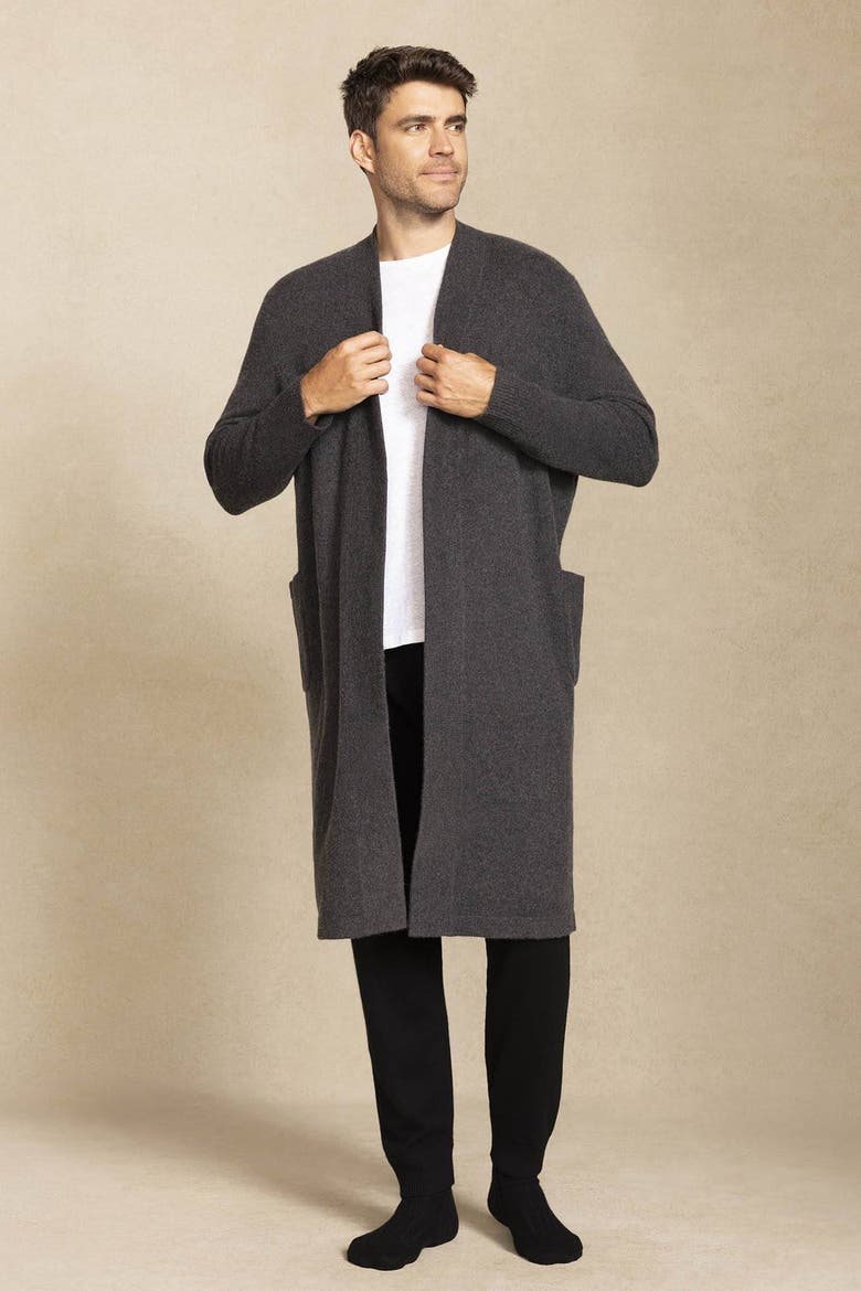 Angus Cashmere Robe, Main, color, Charcoal