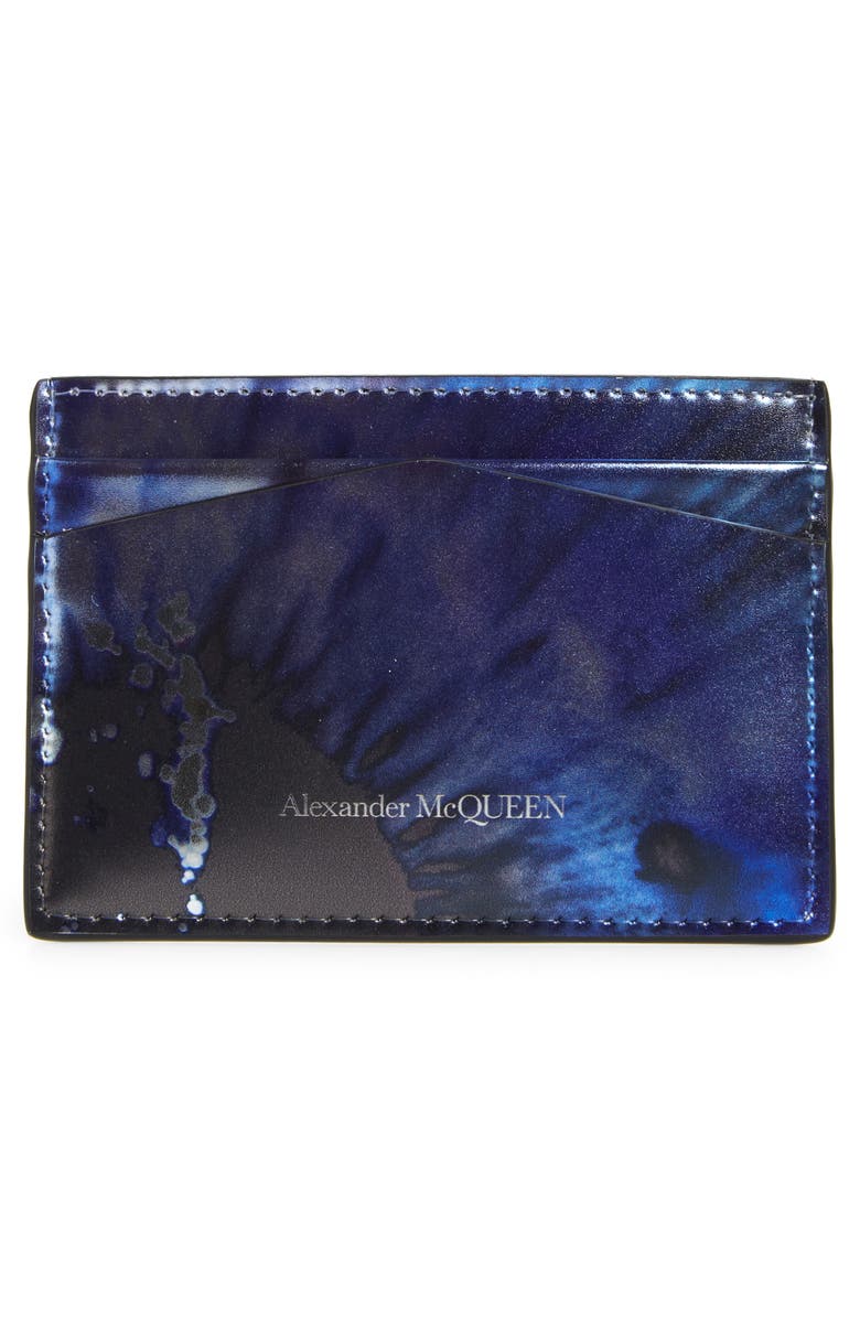 McQueen Iris Print Card Holder, Alternate, color,