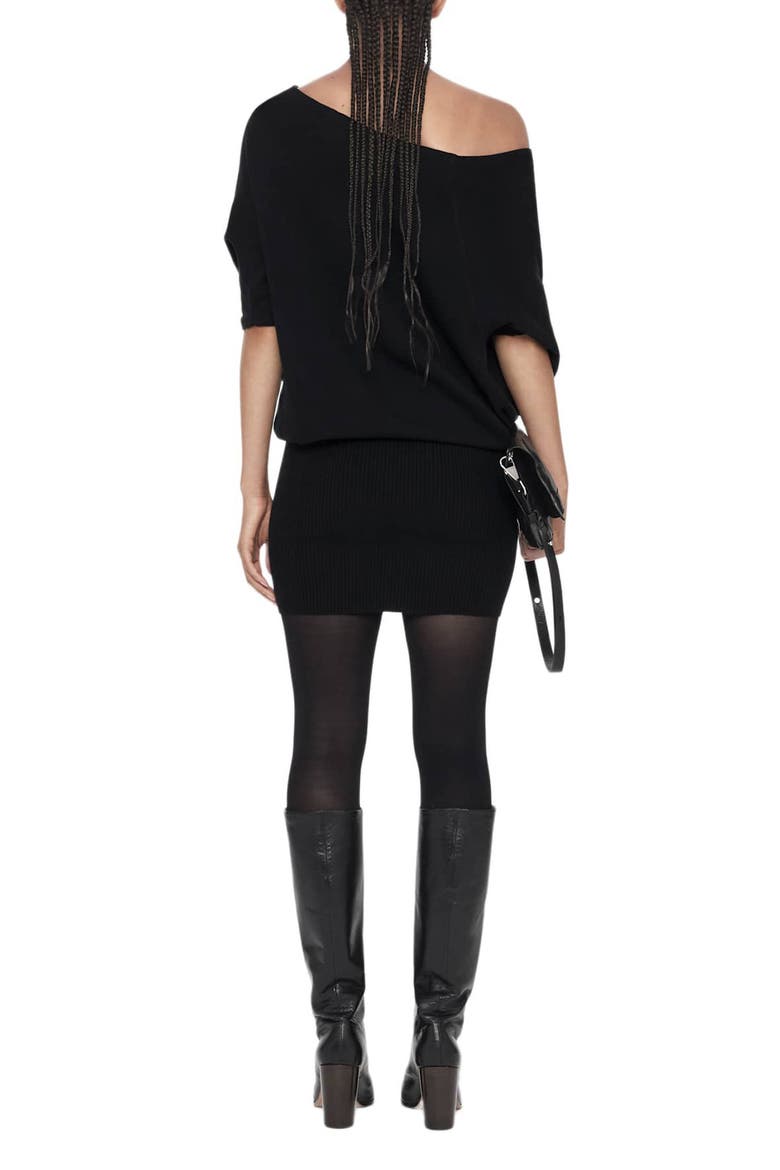 Ellie Off the Shoulder Dress, Alternate, color, BLACK