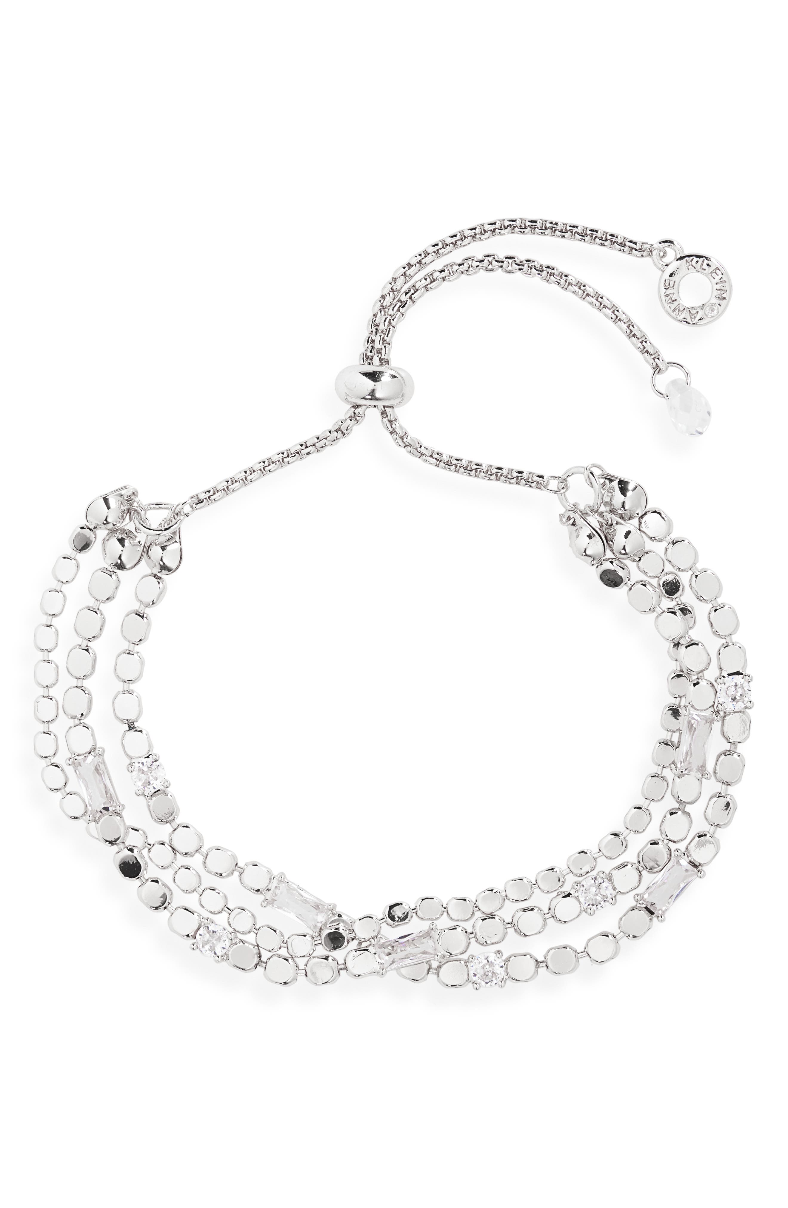 AK ANNE KLEIN Layered Chain Slider Bracelet