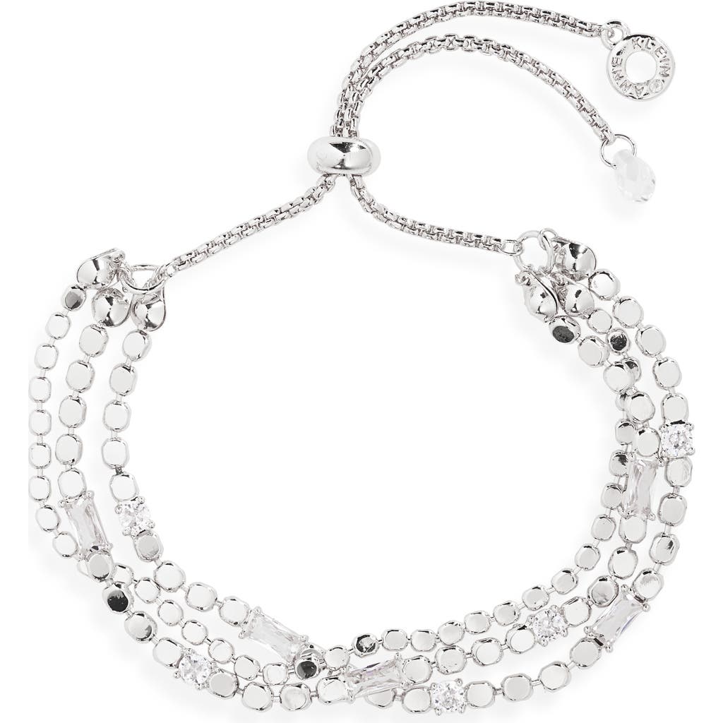 Ak Anne Klein Layered Chain Slider Bracelet In Transparent