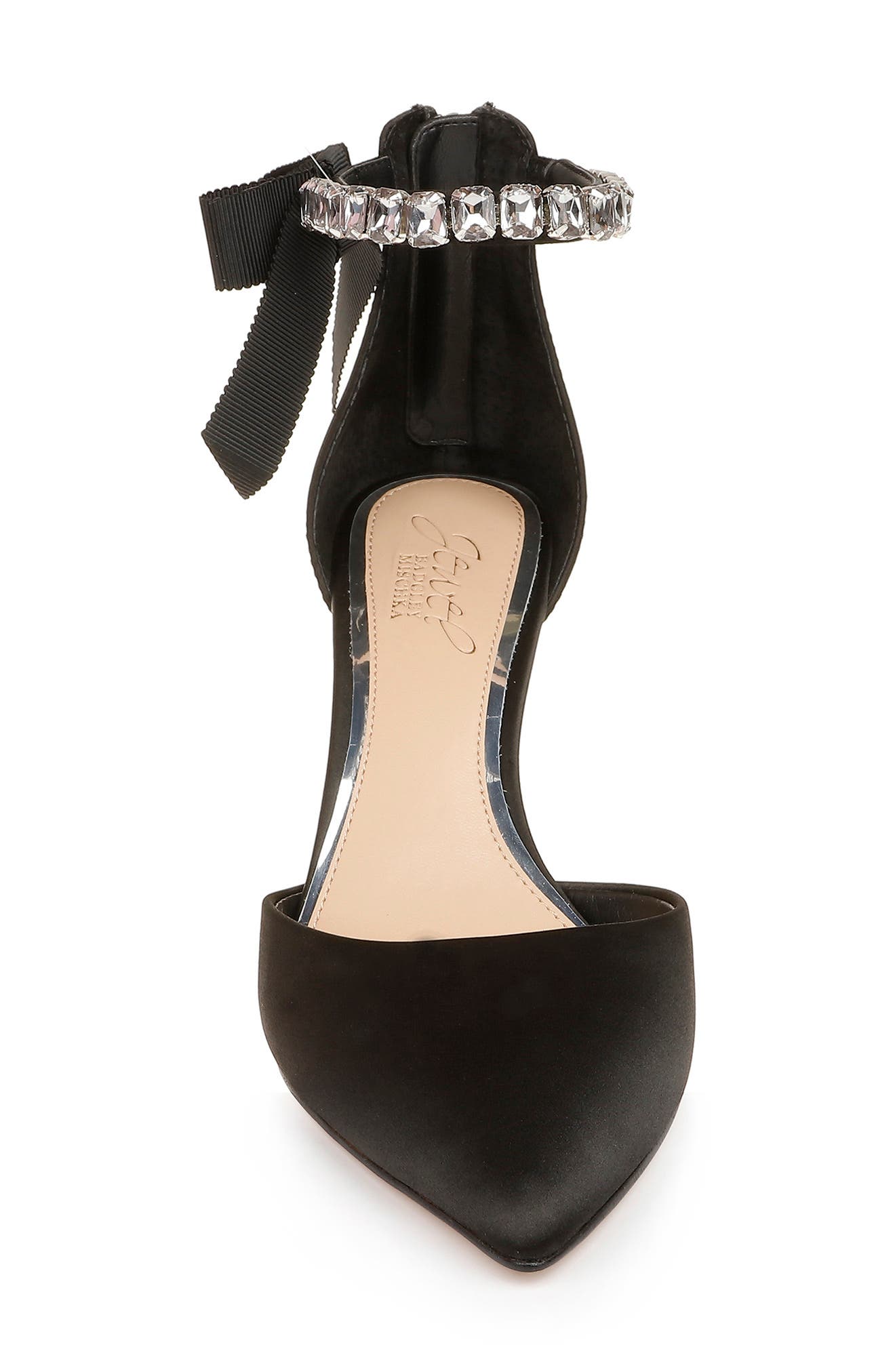 Jaycee Ankle Strap Pump, Alternate, color, BLACK SATIN