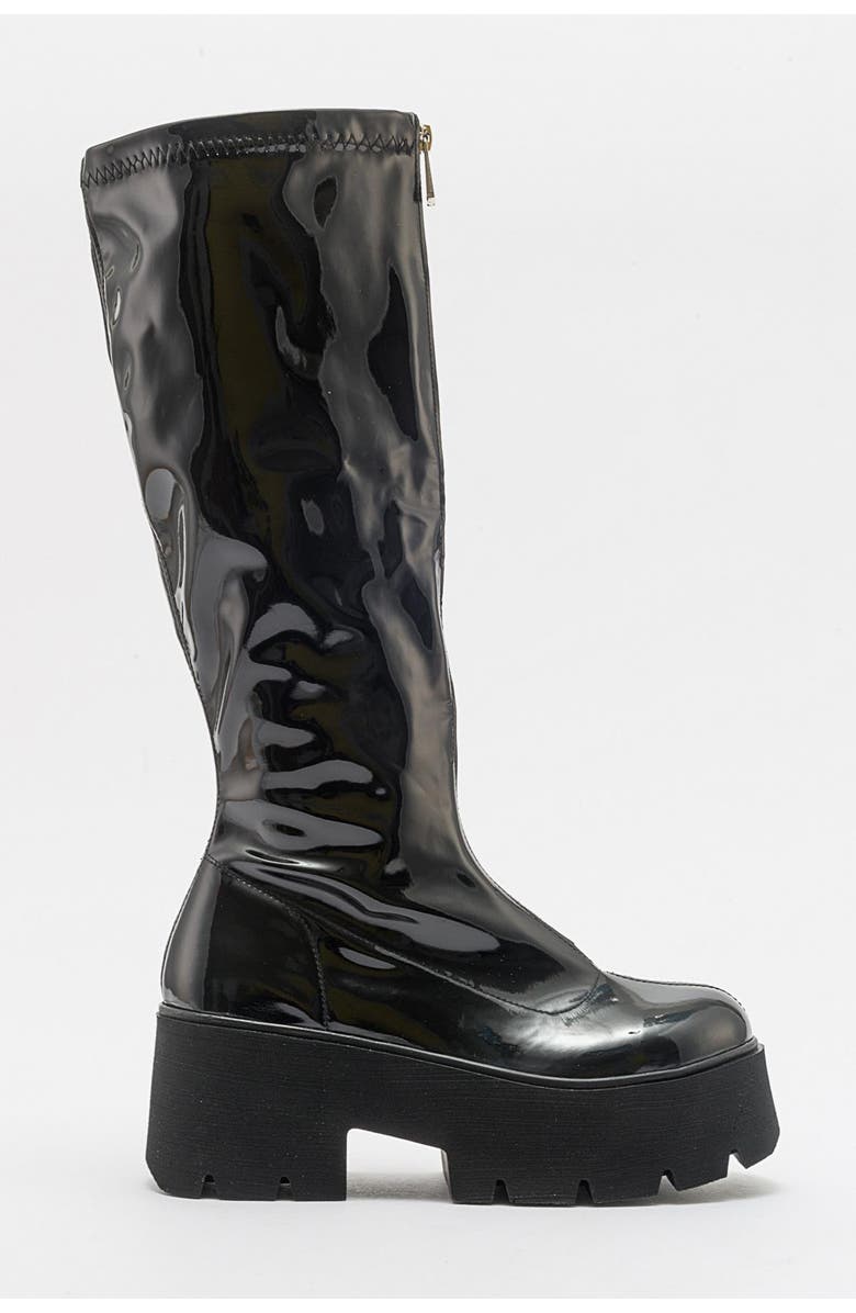 Prologue Shoes Amaronte Chunky Boot, Main, color, Black Patent Faux Leather