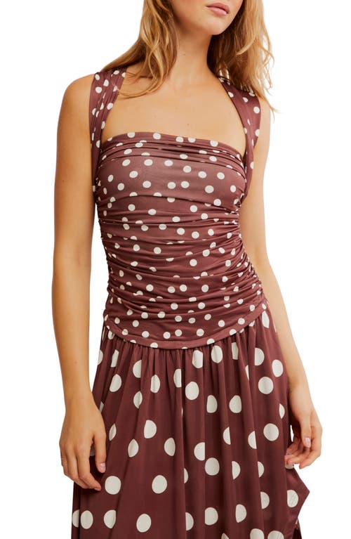 FREE PEOPLE FREE PEOPLE RAYLON VARIEGATED POLKA DOT MIDI DRESS 