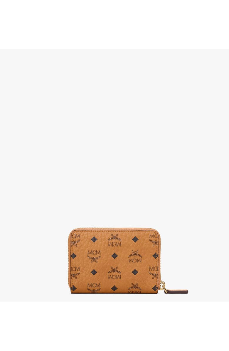 MCM Zip Wallet in Visetos Original, Alternate, color, Cognac