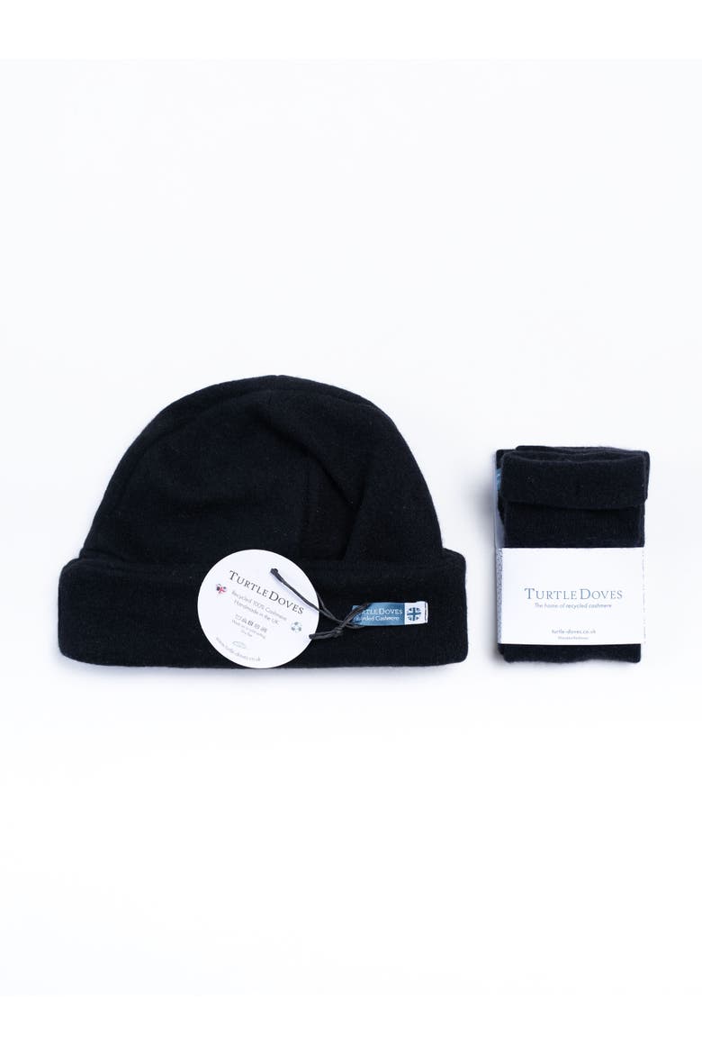 Beanie And Glove Cashmere Bundle, Main, color, Black
