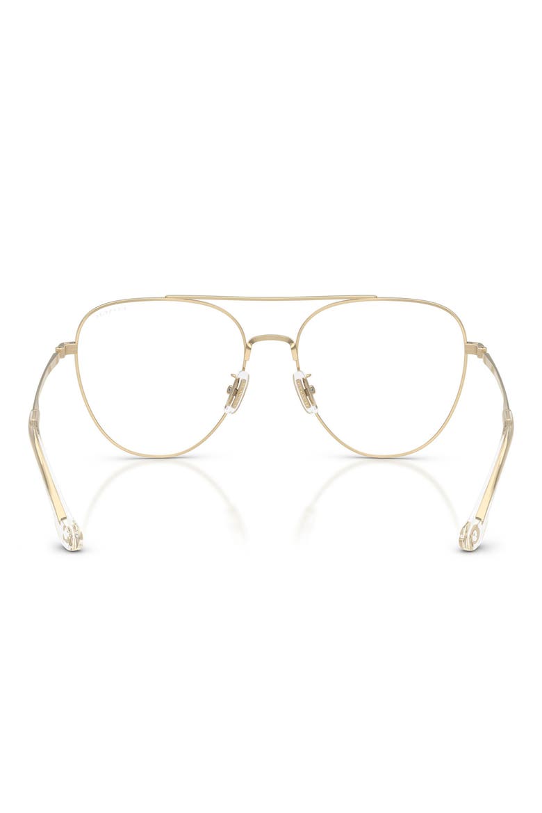 56mm Pilot Blue Light Blocking Optical Glasses, Alternate, color, LIGHT GOLD / CLEAR BLUE LIGHT