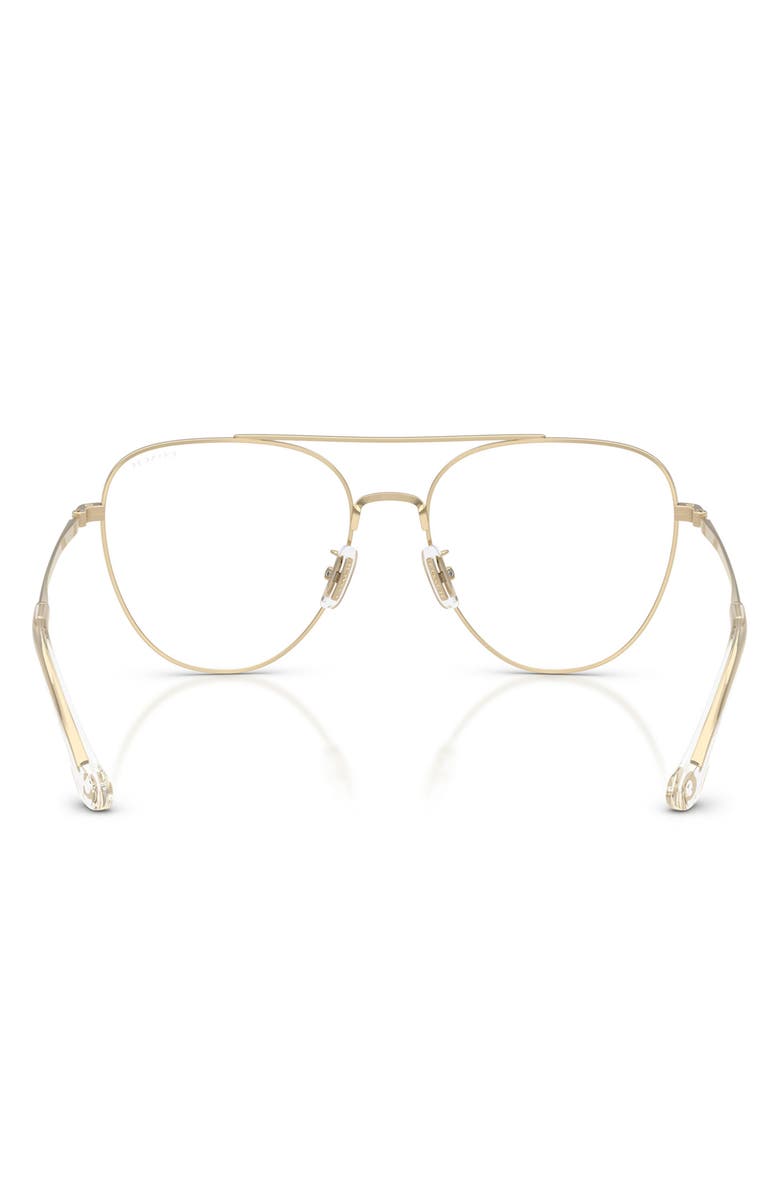 COACH 56mm Pilot Blue Light Blocking Optical Glasses, Alternate, color, Light Gold / Clear Blue Light