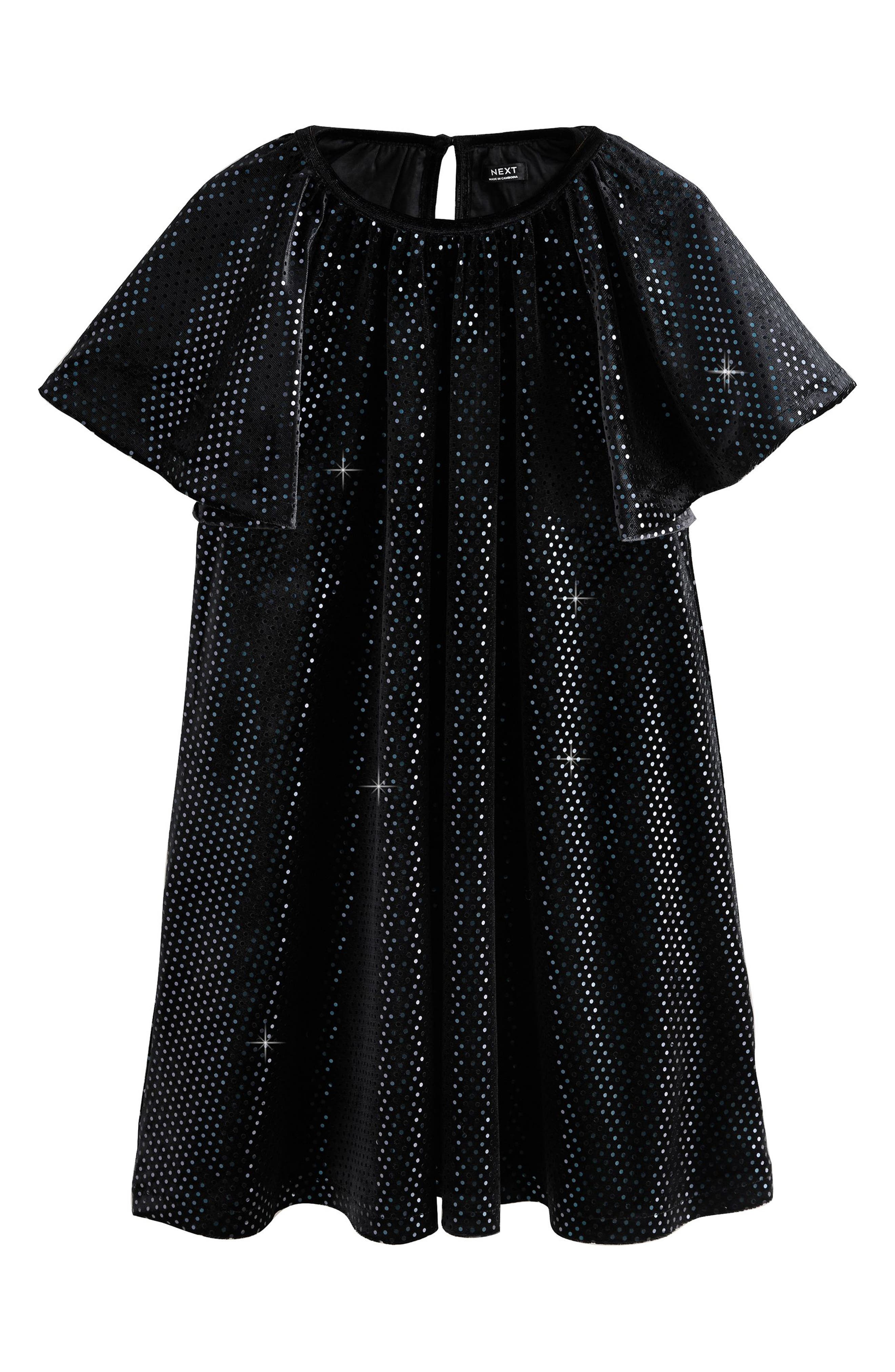 NEXT Kids' Foil Dot Velvet Dress