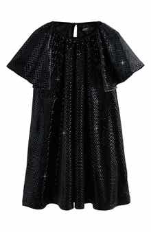 NEXT Kids' Foil Dot Velvet Dress