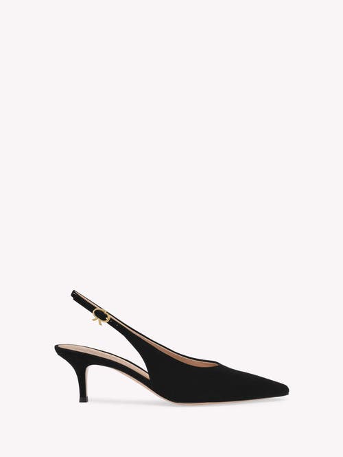 Gianvito Rossi Robbie 55 Patent Leather Slingback Pumps In Black