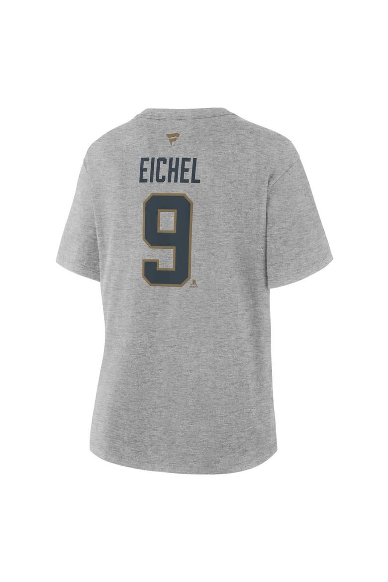Women's Fanatics Jack Eichel Heather Gray Vegas Golden Knights Authentic Stack Name & Number T-Shirt, Alternate, color, Heather Gray