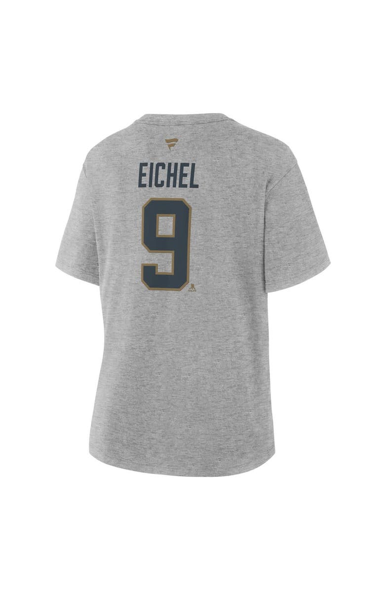 FANATICS Women's Fanatics Jack Eichel Heather Gray Vegas Golden Knights Authentic Stack Name & Number T-Shirt, Alternate, color, Heather Gray