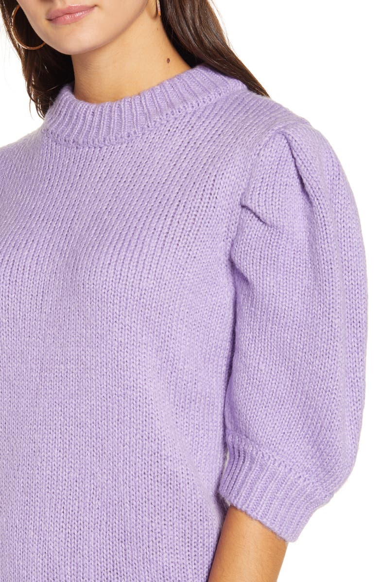 English Factory Puff Sleeve Sweater, Alternate, color,