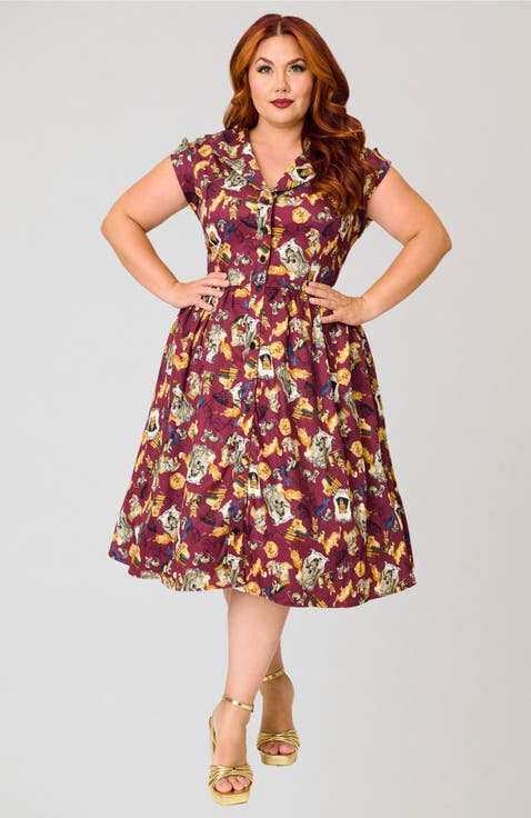 Plus Size Cafe Swing Dress