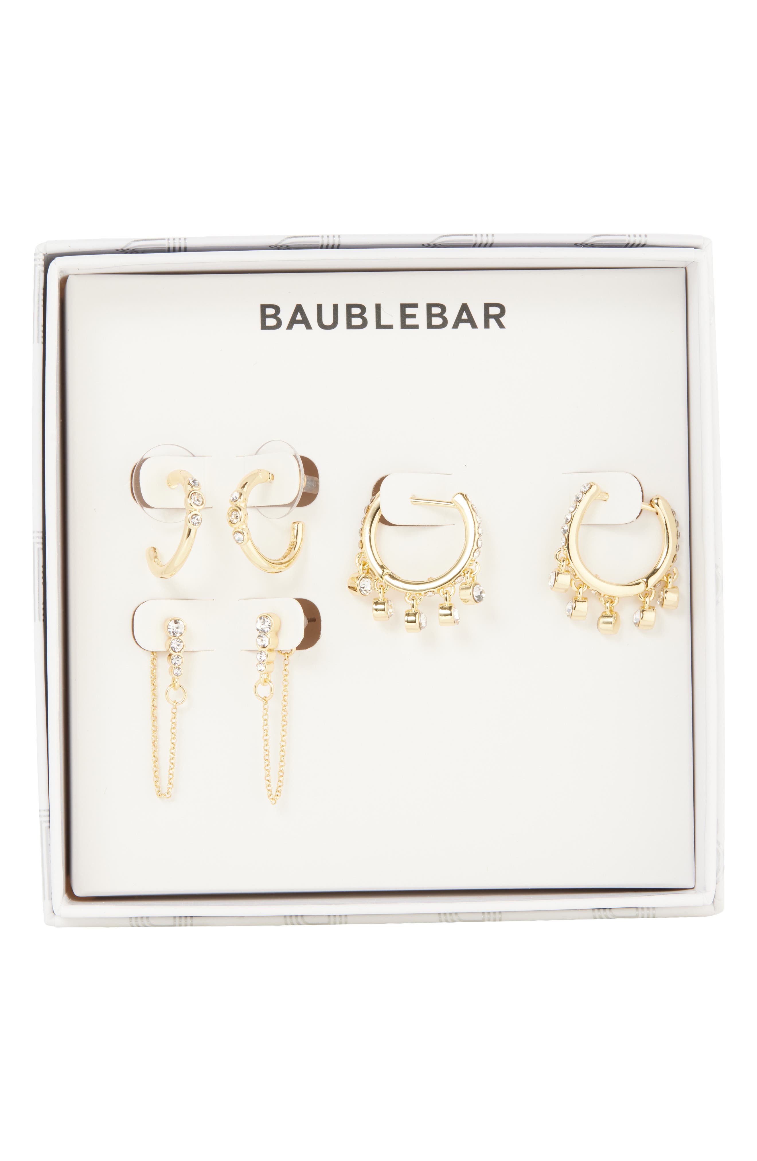 BaubleBar All the Little Things Set of 3 Huggie Hoop & Front/Back Earrings