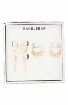 BaubleBar All the Little Things Set of 3 Huggie Hoop & Front/Back Earrings