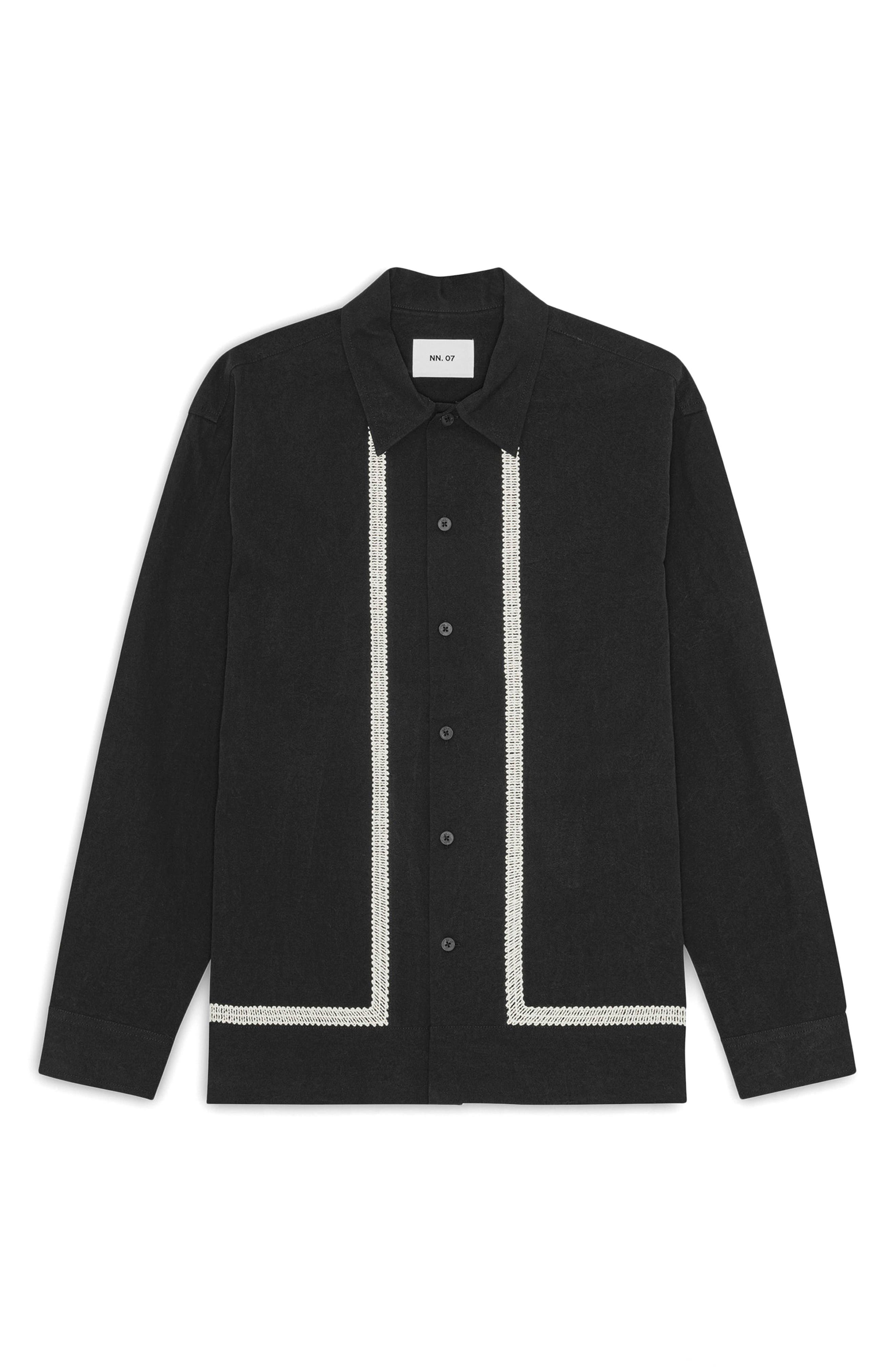 NN07 Reed Embroidered Organic Cotton Shirt Jacket