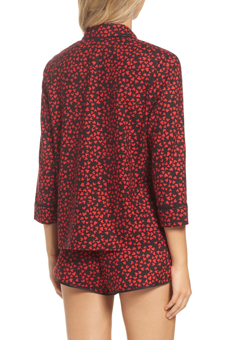 ROOM SERVICE Shorty Flannel Pajamas, Alternate, color, RED