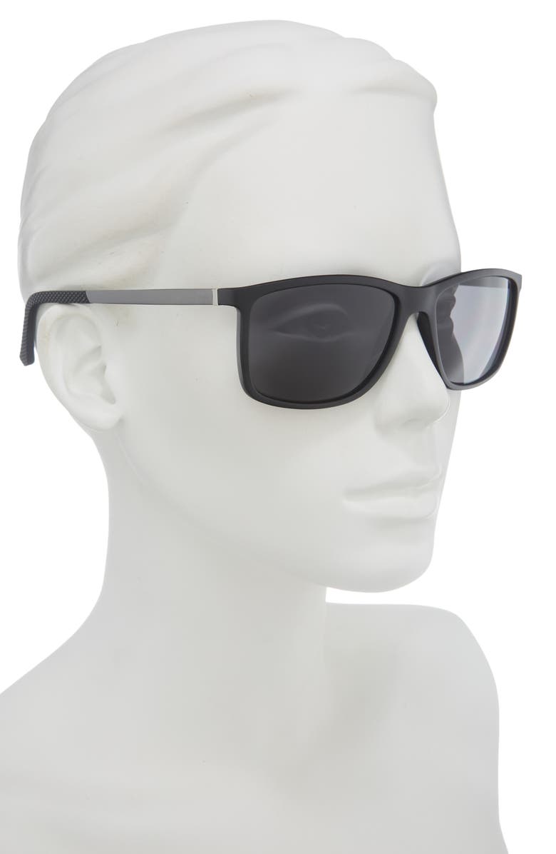 Vince Camuto Rectangular Sunglasses, Alternate, color, Matte Black