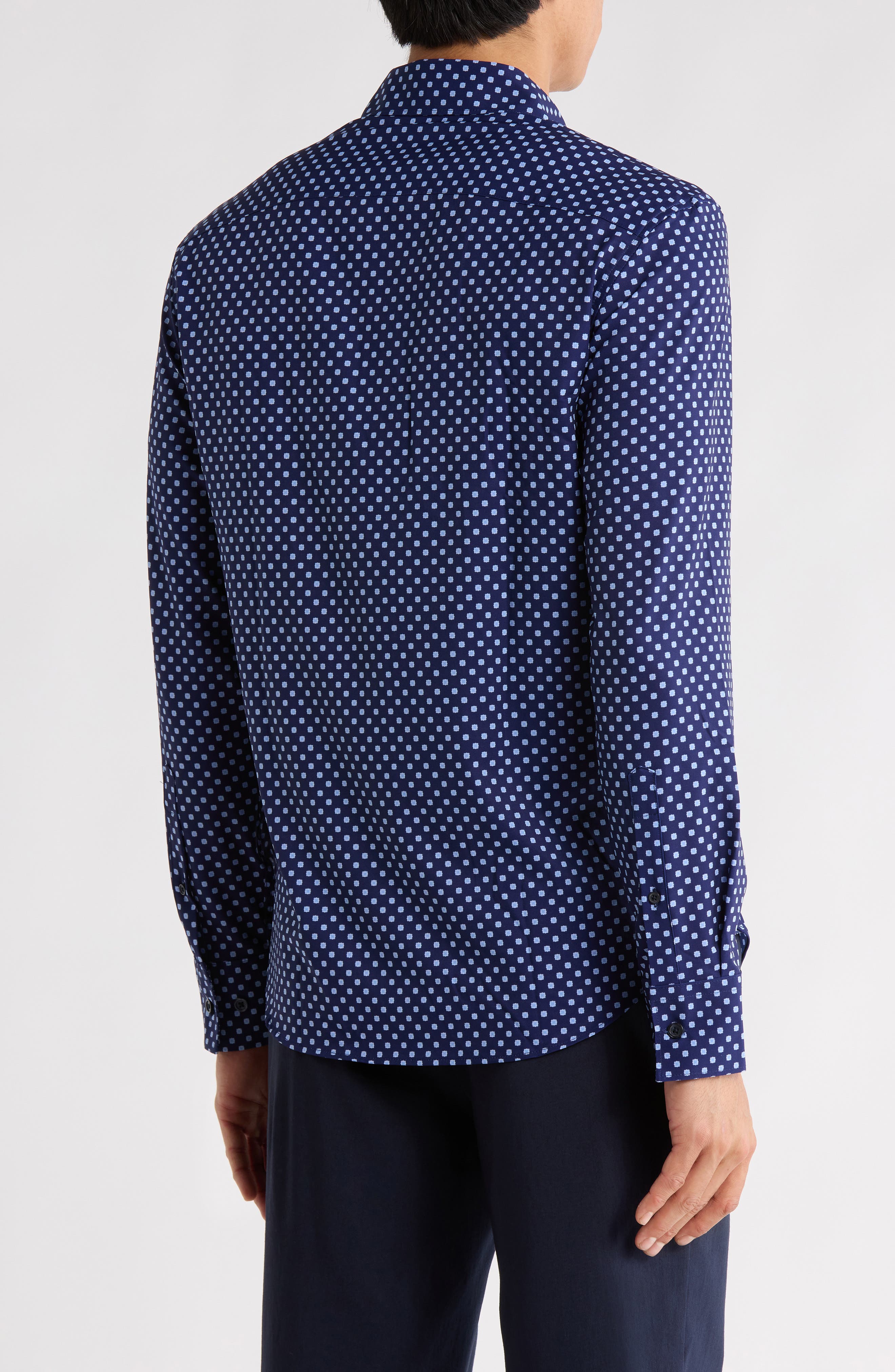 Slim Fit Abstract Dot 4-Way Stretch Button-Up Shirt - image 2
