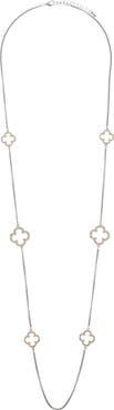 Juvell Two-Tone Cubic Zirconia Station Long Necklace