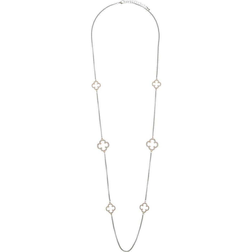 Juvell Two-tone Cubic Zirconia Station Long Necklace In Multi