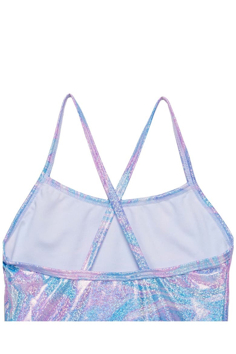 Marble Sparkle Criss Cross Back One Piece, Alternate, color, Multi-Pink