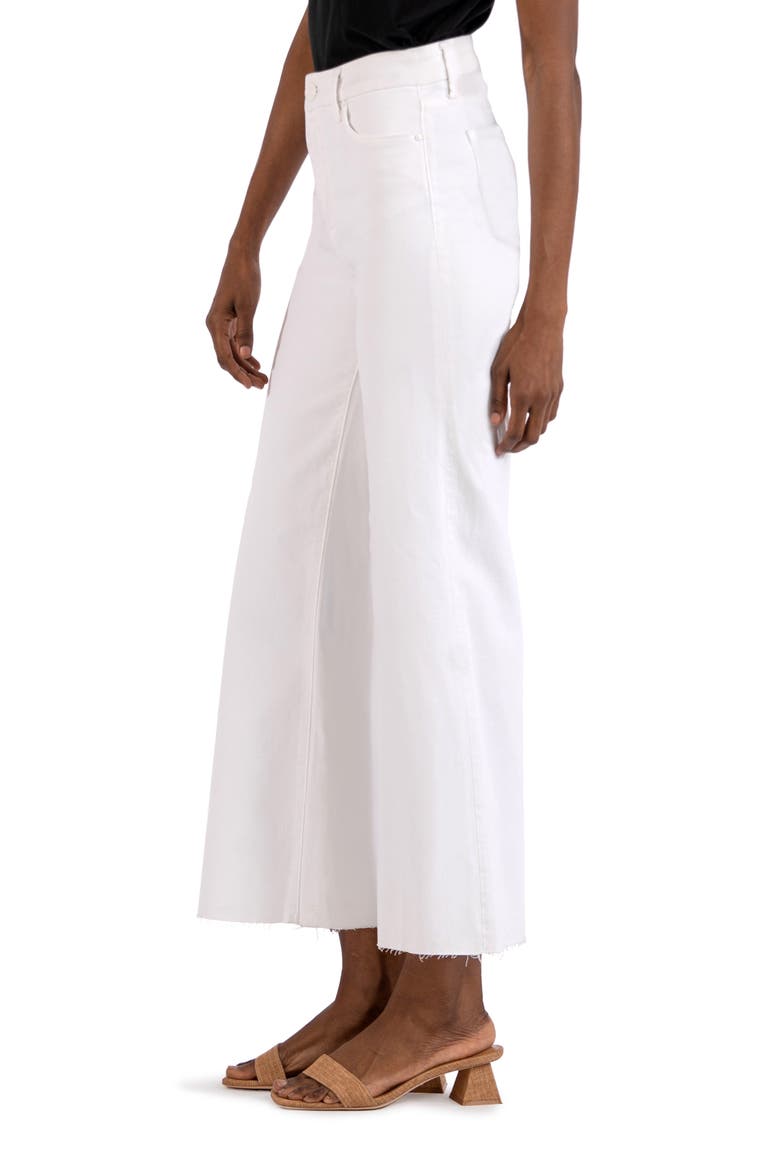 Meg Fab Ab High Waist Raw Hem Ankle Wide Leg Jeans, Alternate, color, OPTIC WHITE
