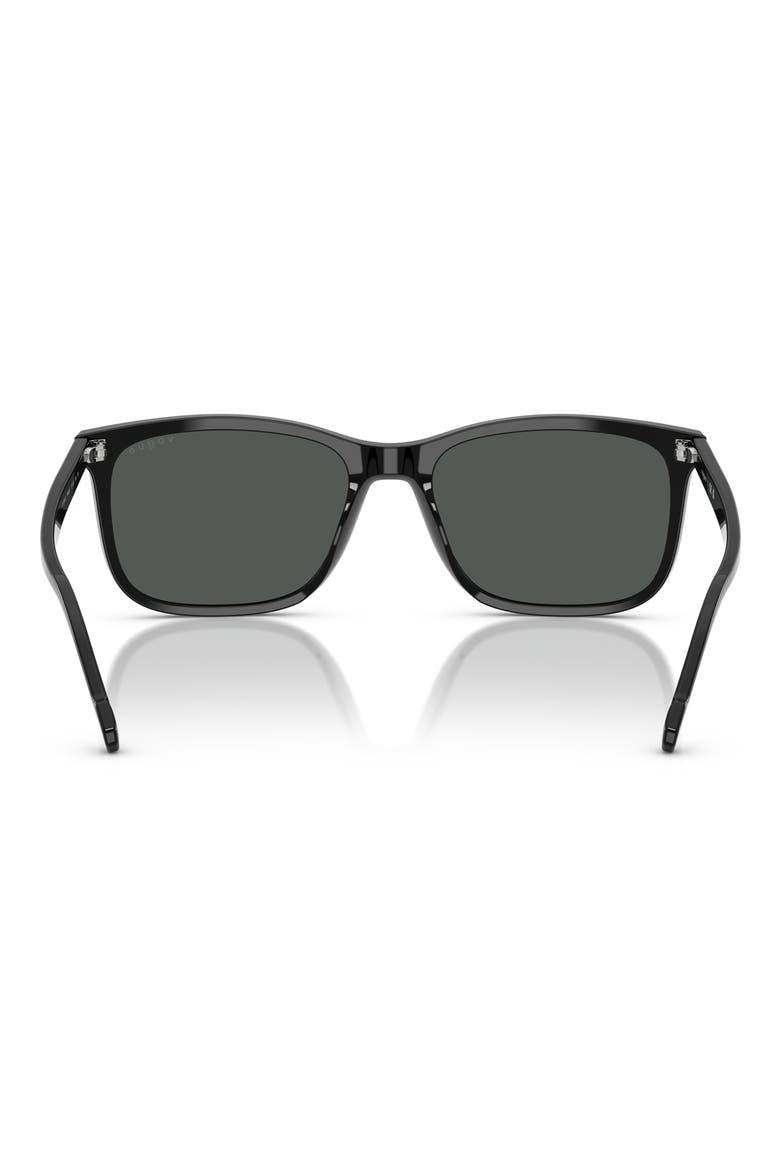 57mm Pillow Sunglasses, Alternate, color, BLACK
