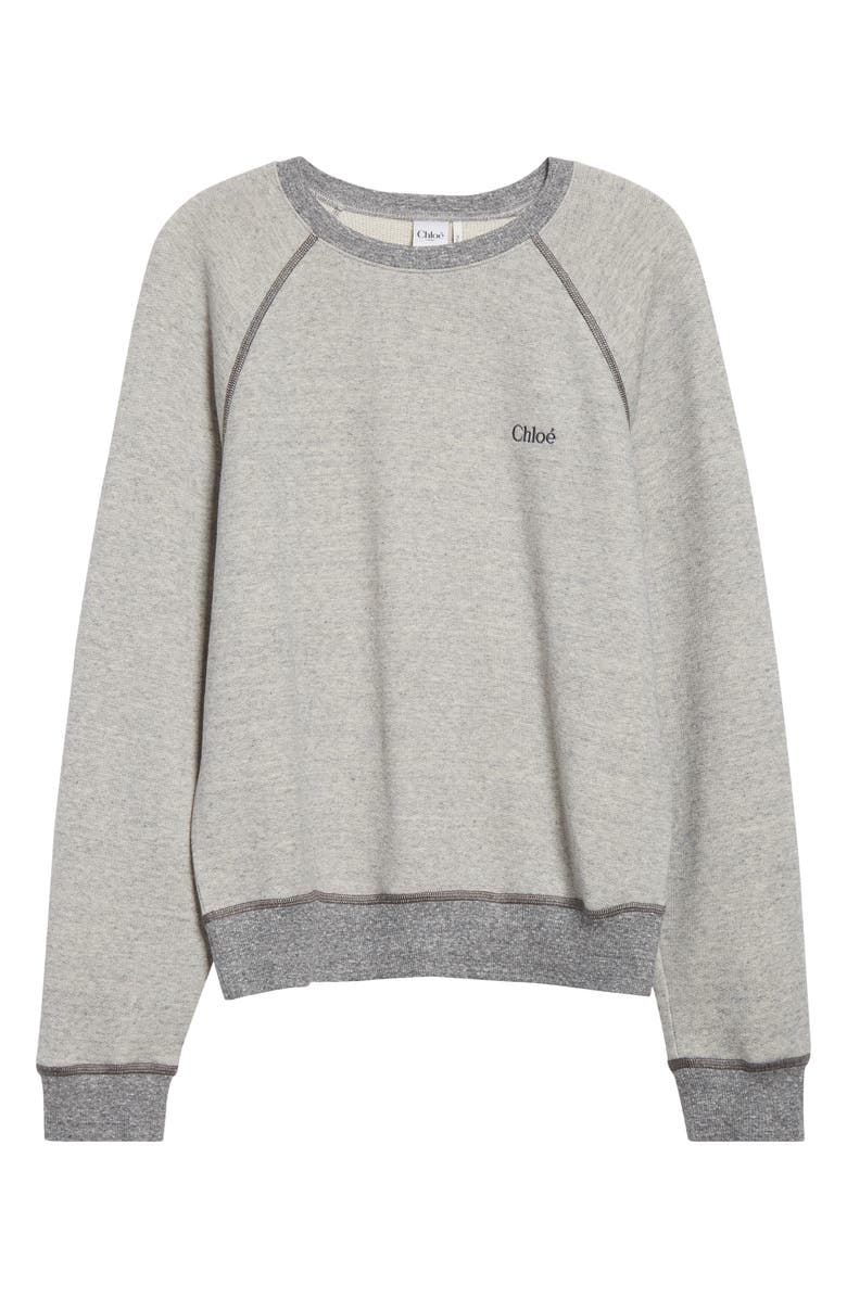 Chloé Logo Embroidered Fleece Sweatshirt, Alternate, color,