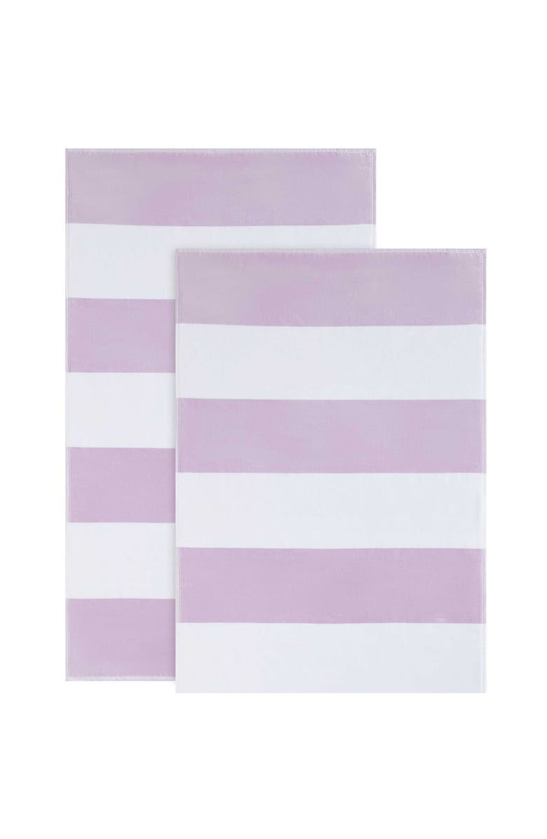 Calvin Klein Poolside Yarn Dye 2-Piece Beach Towel Set, Alternate, color, Purple Haze/ White