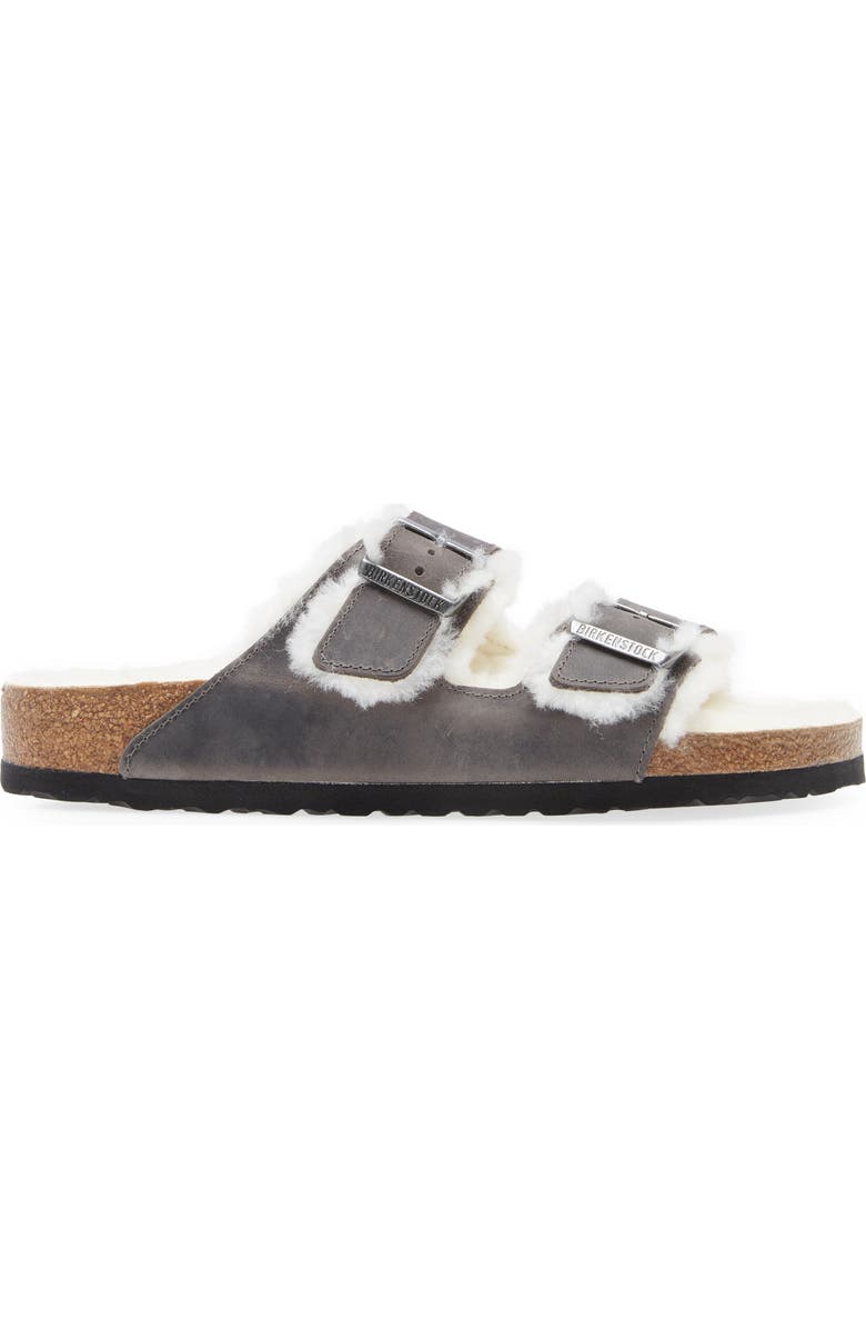 Birkenstock Arizona Genuine Shearling Slide Sandal, Alternate, color,