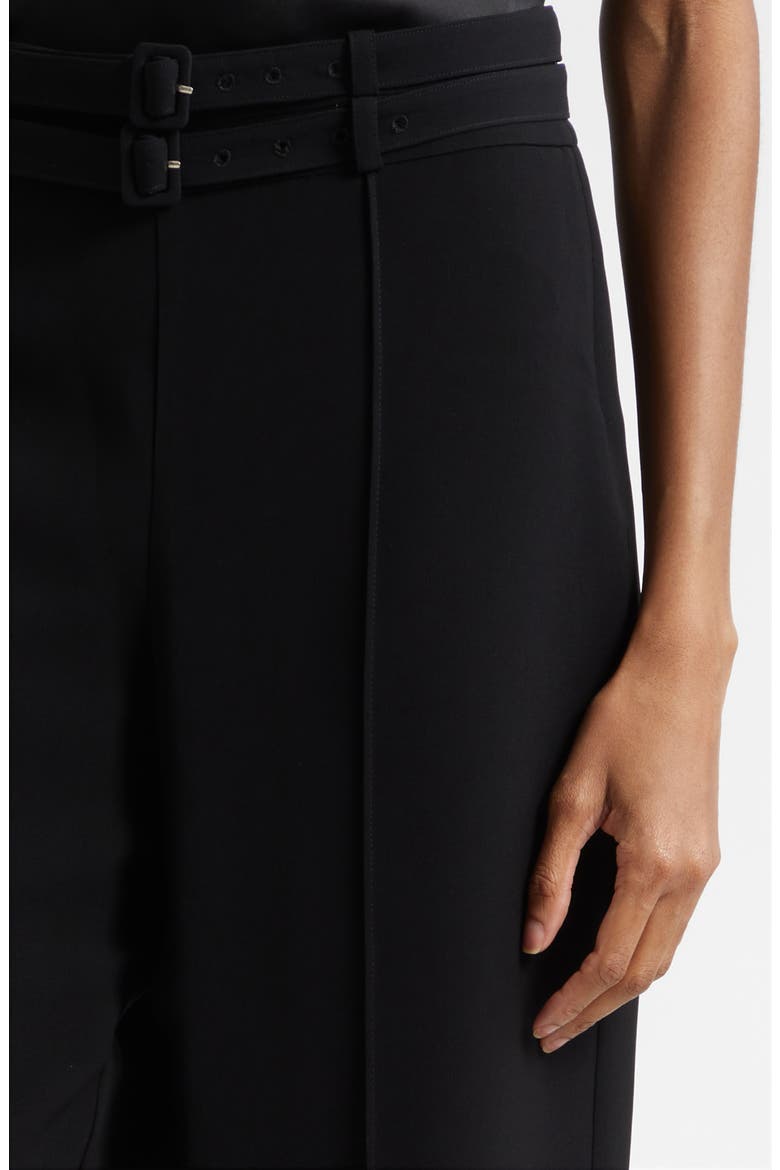 Maelor Pintuck Double Belt Pants, Alternate, color, BLACK